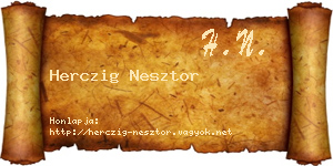 Herczig Nesztor névjegykártya